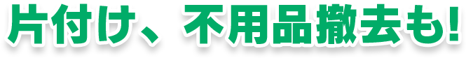 片付け、不用品撤去も！